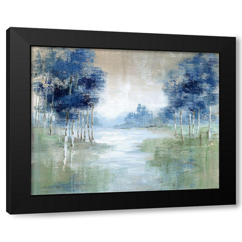 Birch River Black Modern Wood Framed Art Print by Nan