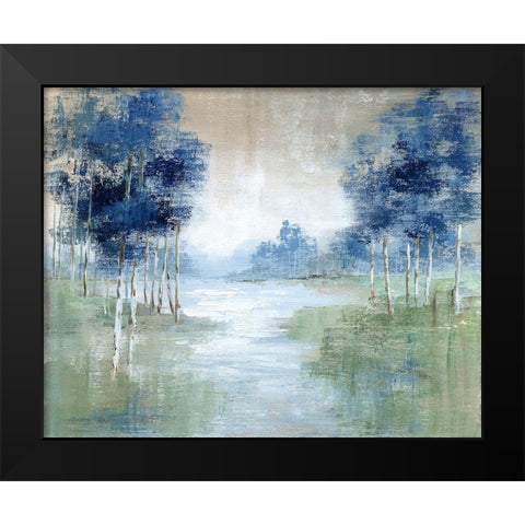 Birch River Black Modern Wood Framed Art Print by Nan