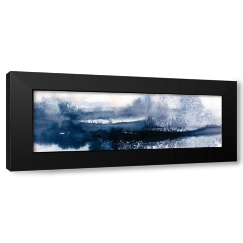 Indigo Tides Black Modern Wood Framed Art Print by Robinson, Carol