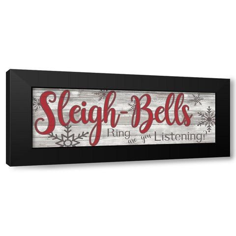 Sleigh Bells Black Modern Wood Framed Art Print by Craven, Katrina
