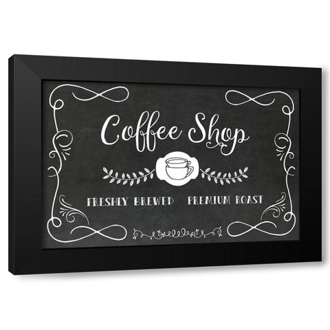 Coffee Shop Black Modern Wood Framed Art Print with Double Matting by Murray, Amanda