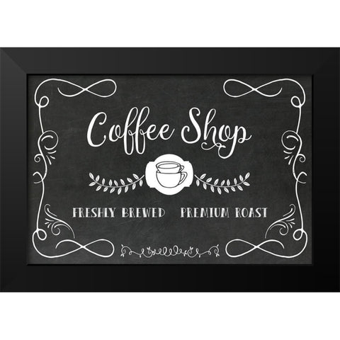 Coffee Shop Black Modern Wood Framed Art Print by Murray, Amanda