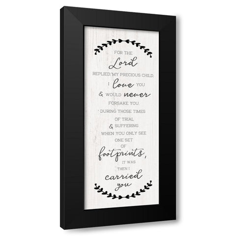 Footprints Black Modern Wood Framed Art Print with Double Matting by CAD Designs