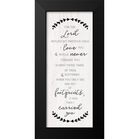 Footprints Black Modern Wood Framed Art Print by CAD Designs