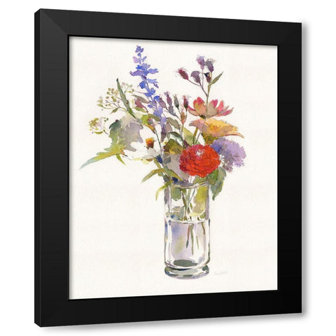 Garden Party II Black Modern Wood Framed Art Print by Troise Heidel, Theresa