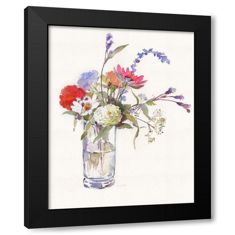 Garden Party III Black Modern Wood Framed Art Print with Double Matting by Troise Heidel, Theresa