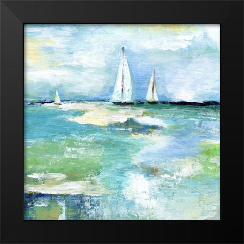Day on the Lake Black Modern Wood Framed Art Print by Tava Studios