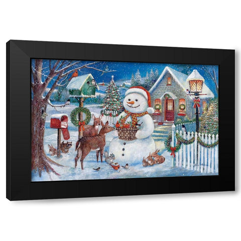 Winter Gathering Black Modern Wood Framed Art Print by Manning, Ruane
