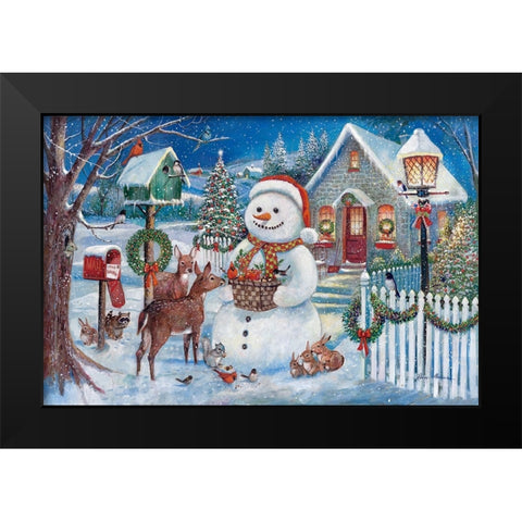 Winter Gathering Black Modern Wood Framed Art Print by Manning, Ruane