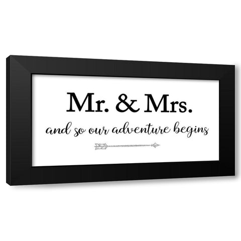 Mr. and Mrs. Black Modern Wood Framed Art Print by CAD Designs