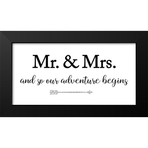 Mr. and Mrs. Black Modern Wood Framed Art Print by CAD Designs