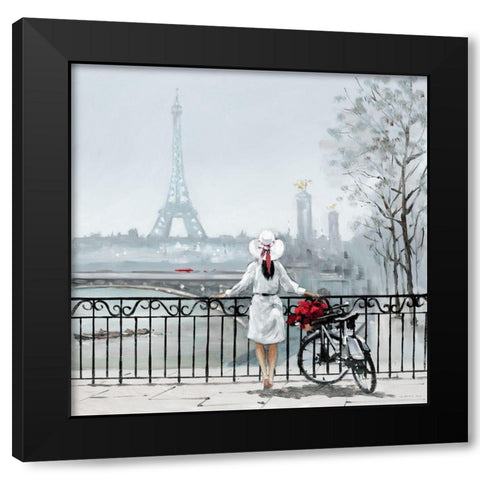 Lady in Paris Black Modern Wood Framed Art Print by Orme, E. Anthony