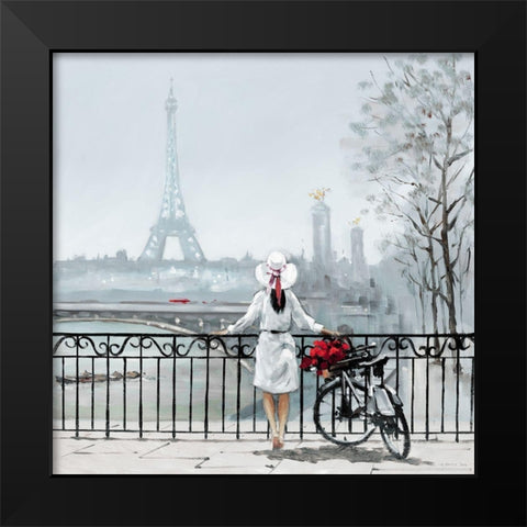 Lady in Paris Black Modern Wood Framed Art Print by Orme, E. Anthony