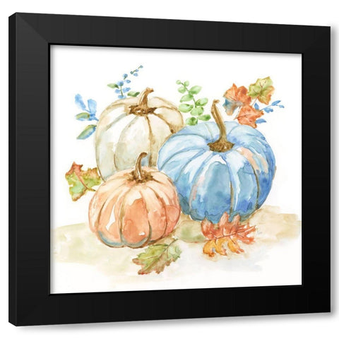 First Harvest Pumpkins II Black Modern Wood Framed Art Print by Nan