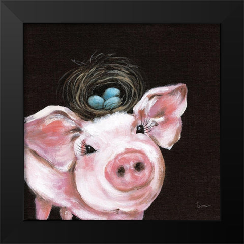 Playful Nature II Black Modern Wood Framed Art Print by Tava Studios