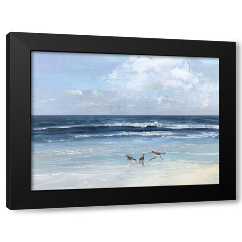 Beach Trio Black Modern Wood Framed Art Print with Double Matting by Swatland, Sally