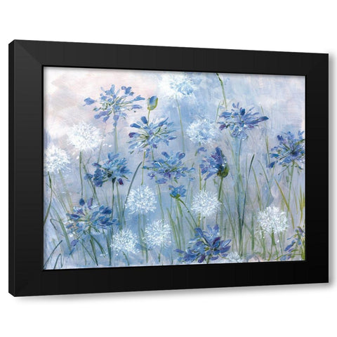 Dandelion and Agapanthus Black Modern Wood Framed Art Print with Double Matting by Swatland, Sally