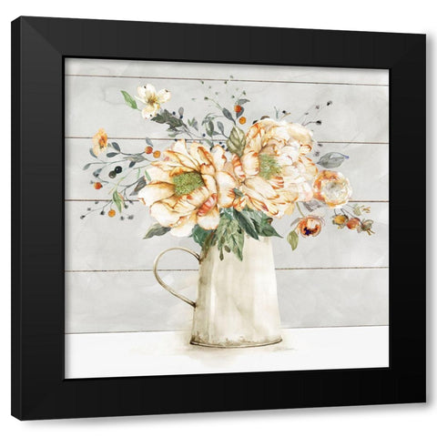 Simple Farmhouse Bouquet Black Modern Wood Framed Art Print with Double Matting by Robinson, Carol