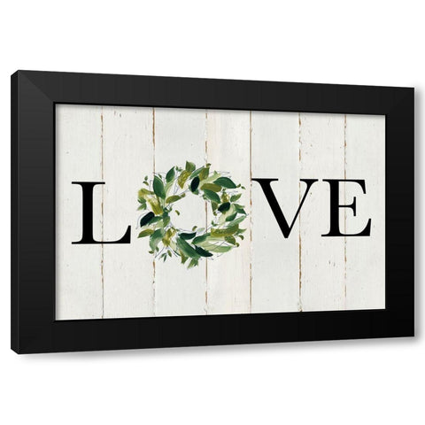 Love Wreath Black Modern Wood Framed Art Print by Robinson, Carol