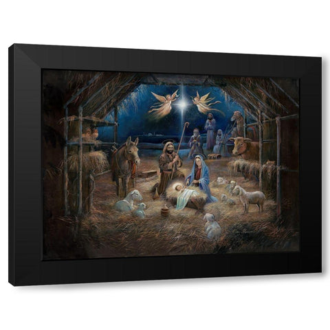 One Night In Bethlehem Black Modern Wood Framed Art Print by Manning, Ruane