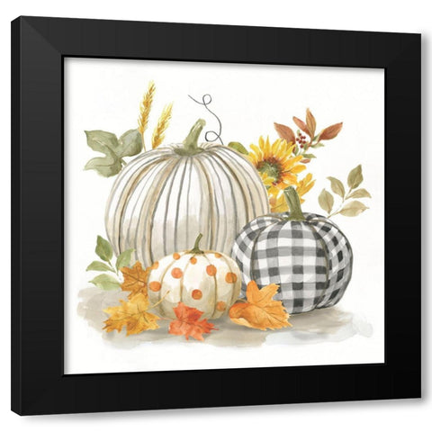 Pumpkin Decor I Black Modern Wood Framed Art Print by Nan
