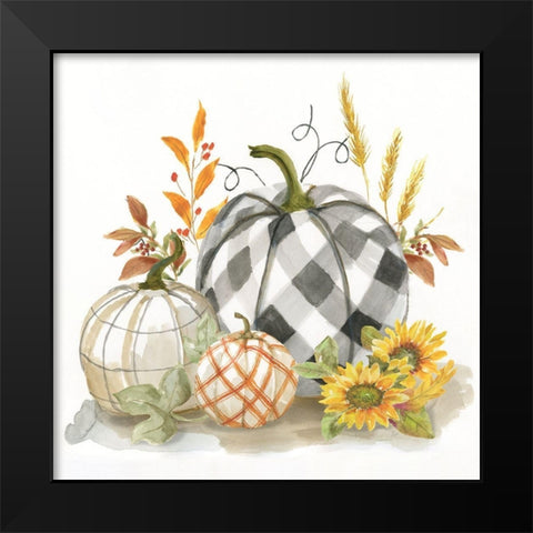 Pumpkin Decor II Black Modern Wood Framed Art Print by Nan