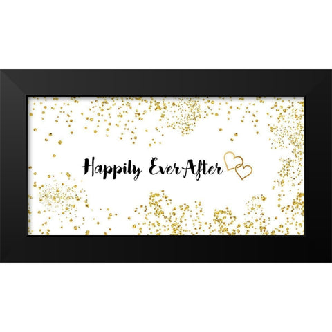 Happily Ever After Black Modern Wood Framed Art Print by CAD Designs
