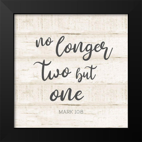 No Longer Two Black Modern Wood Framed Art Print by CAD Designs