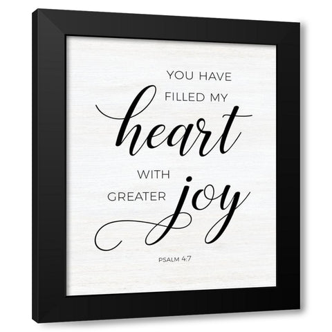 Greater Joy Black Modern Wood Framed Art Print with Double Matting by CAD Designs