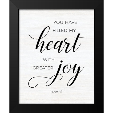 Greater Joy Black Modern Wood Framed Art Print by CAD Designs