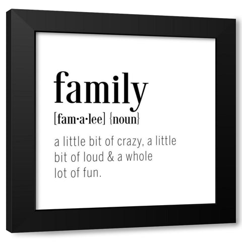 Family Definition Black Modern Wood Framed Art Print with Double Matting by CAD Designs