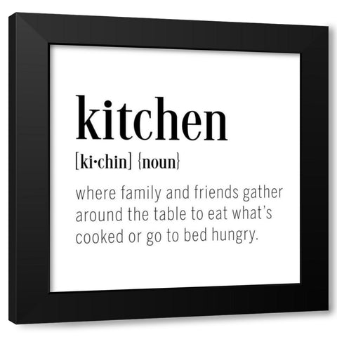 Kitchen Definition Black Modern Wood Framed Art Print with Double Matting by CAD Designs