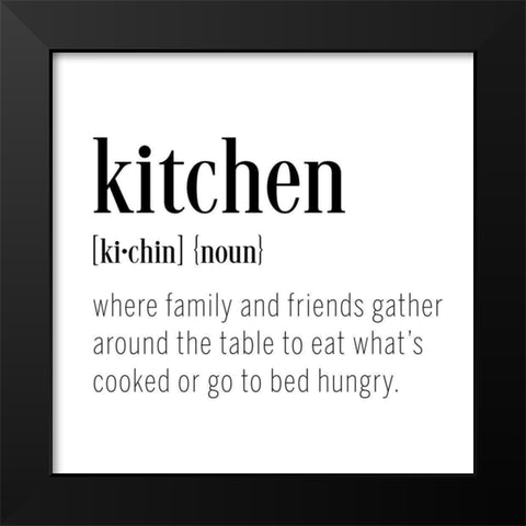 Kitchen Definition Black Modern Wood Framed Art Print by CAD Designs