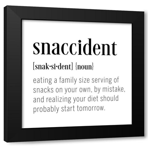 Snaccident Definition Black Modern Wood Framed Art Print with Double Matting by CAD Designs