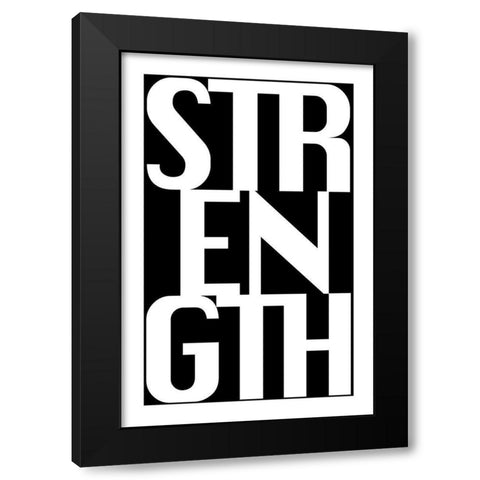 Strength Black Modern Wood Framed Art Print with Double Matting by CAD Designs