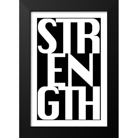 Strength Black Modern Wood Framed Art Print by CAD Designs