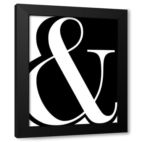 Ampersand Black Modern Wood Framed Art Print by CAD Designs