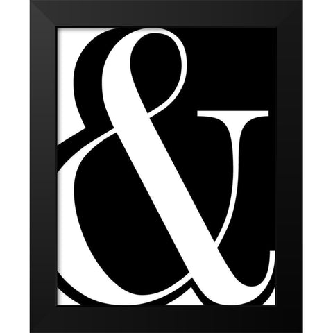Ampersand Black Modern Wood Framed Art Print by CAD Designs