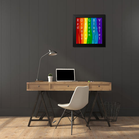 Rainbow Black Modern Wood Framed Art Print by Santiago, Daniela