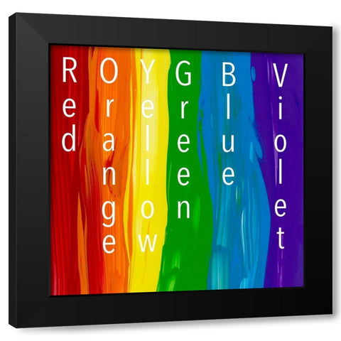 Rainbow Black Modern Wood Framed Art Print by Santiago, Daniela
