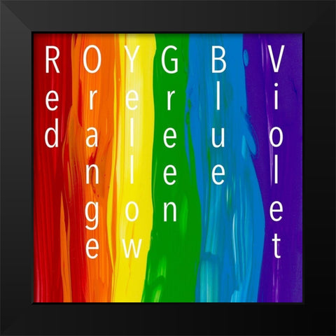Rainbow Black Modern Wood Framed Art Print by Santiago, Daniela