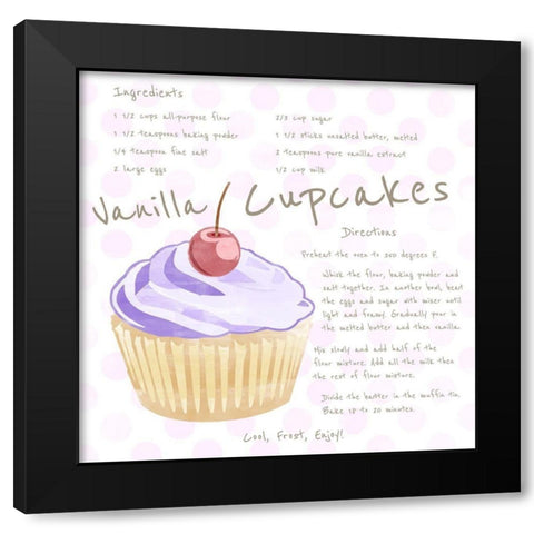Vanilla Cupcake Black Modern Wood Framed Art Print with Double Matting by Santiago, Daniela