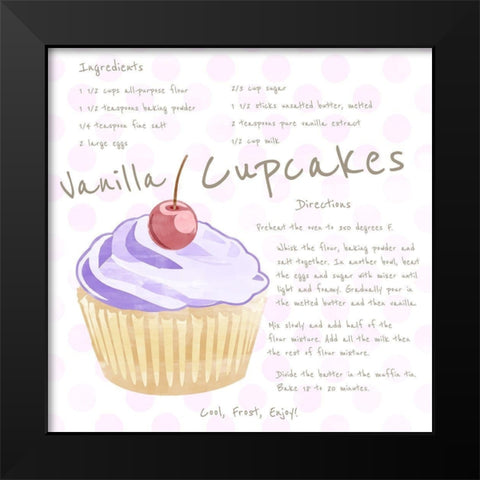 Vanilla Cupcake Black Modern Wood Framed Art Print by Santiago, Daniela