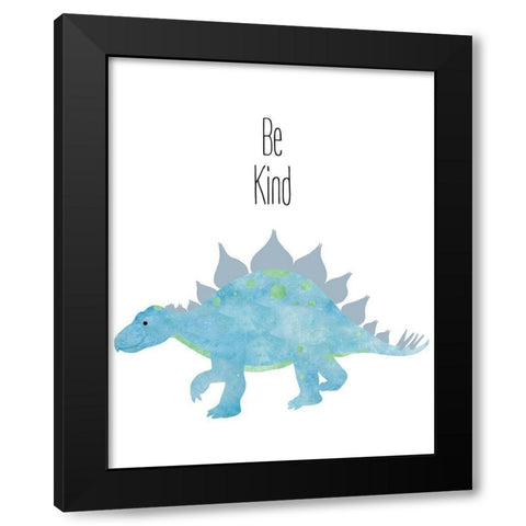 Be Kind Dino Black Modern Wood Framed Art Print with Double Matting by Santiago, Daniela
