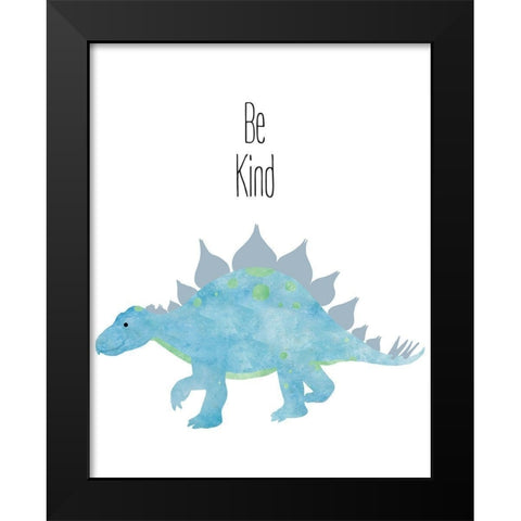 Be Kind Dino Black Modern Wood Framed Art Print by Santiago, Daniela