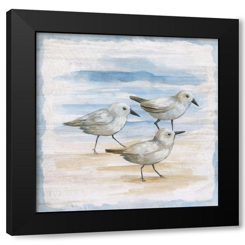 Shore Birds I Black Modern Wood Framed Art Print by Nan