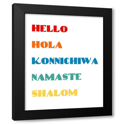 Languages II Black Modern Wood Framed Art Print with Double Matting by CAD Designs