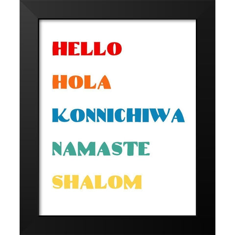 Languages II Black Modern Wood Framed Art Print by CAD Designs