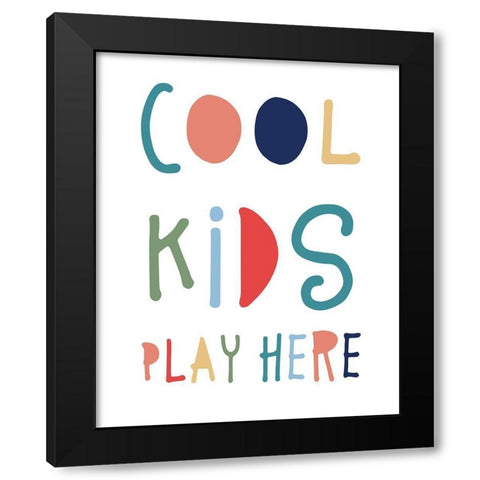 Cool Kids Play Black Modern Wood Framed Art Print with Double Matting by Carpentieri, Natalie