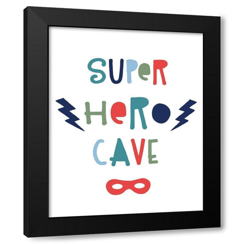Superhero Cave Black Modern Wood Framed Art Print with Double Matting by Carpentieri, Natalie